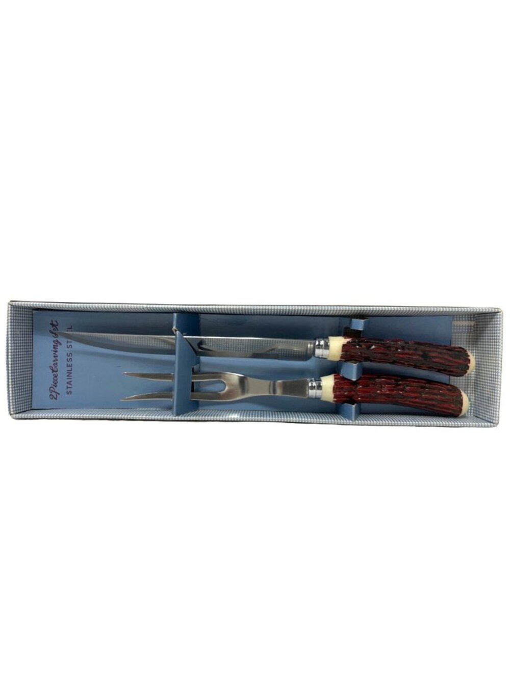 Arnart Stainless Carving Set  12” Silver Faux Bone